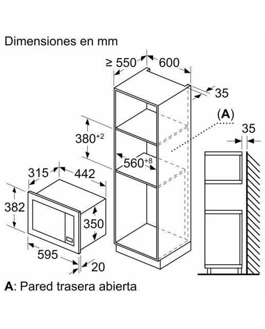 Imagen 8 de Microondas integrable Siemens 20 litros y grill - BE623LMB3 - Negro Negro