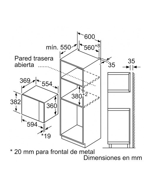 Microondas integrable Balay 25 litros y grill Serie Cristal- 3CG5175 - Cristal blanco Cristal blanco-2