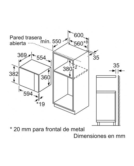 Microondas integrable Balay 25 litros y grill Serie Cristal- 3CG5175 - Cristal blanco Cristal blanco-6