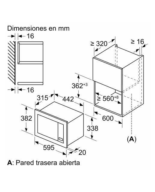 Microondas integrable Balay 20 litros - 3CG6112X3 - Acero Inox Acero Inox-6
