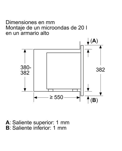 Microondas integrable Balay 20 litros - 3CG6112X3 - Acero Inox Acero Inox-7