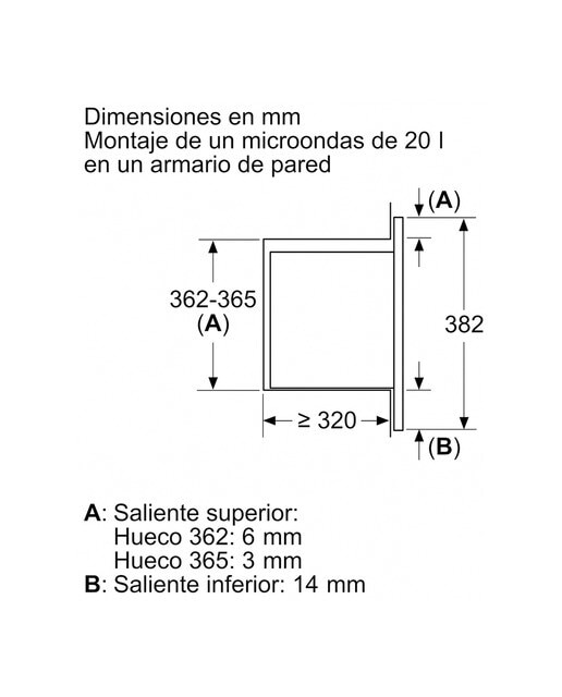 Microondas integrable Balay 20 litros - 3CG6112X3 - Acero Inox Acero Inox-11