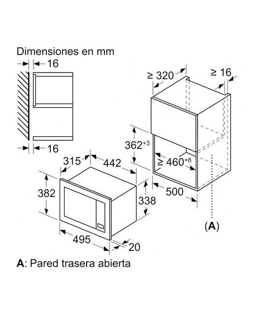 Micro-ondas Encastrável Balay 3CG5142X3 de 20 Litros - Inox Aço inoxidável-2