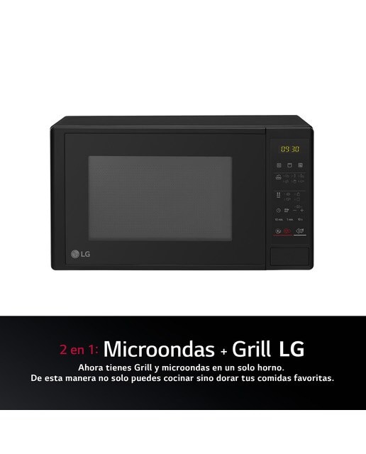 Microondas LG 20 litros, grill y 700 w - MH6042D - Negro Negro-3