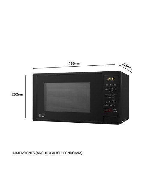 Microondas LG 20 litros, grill y 700 w - MH6042D - Negro Negro-5