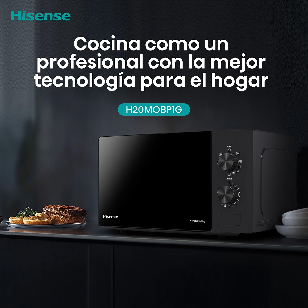 Microondas Hisense H20MOBP1G con grill y capacidad de 20 litros Negro-13