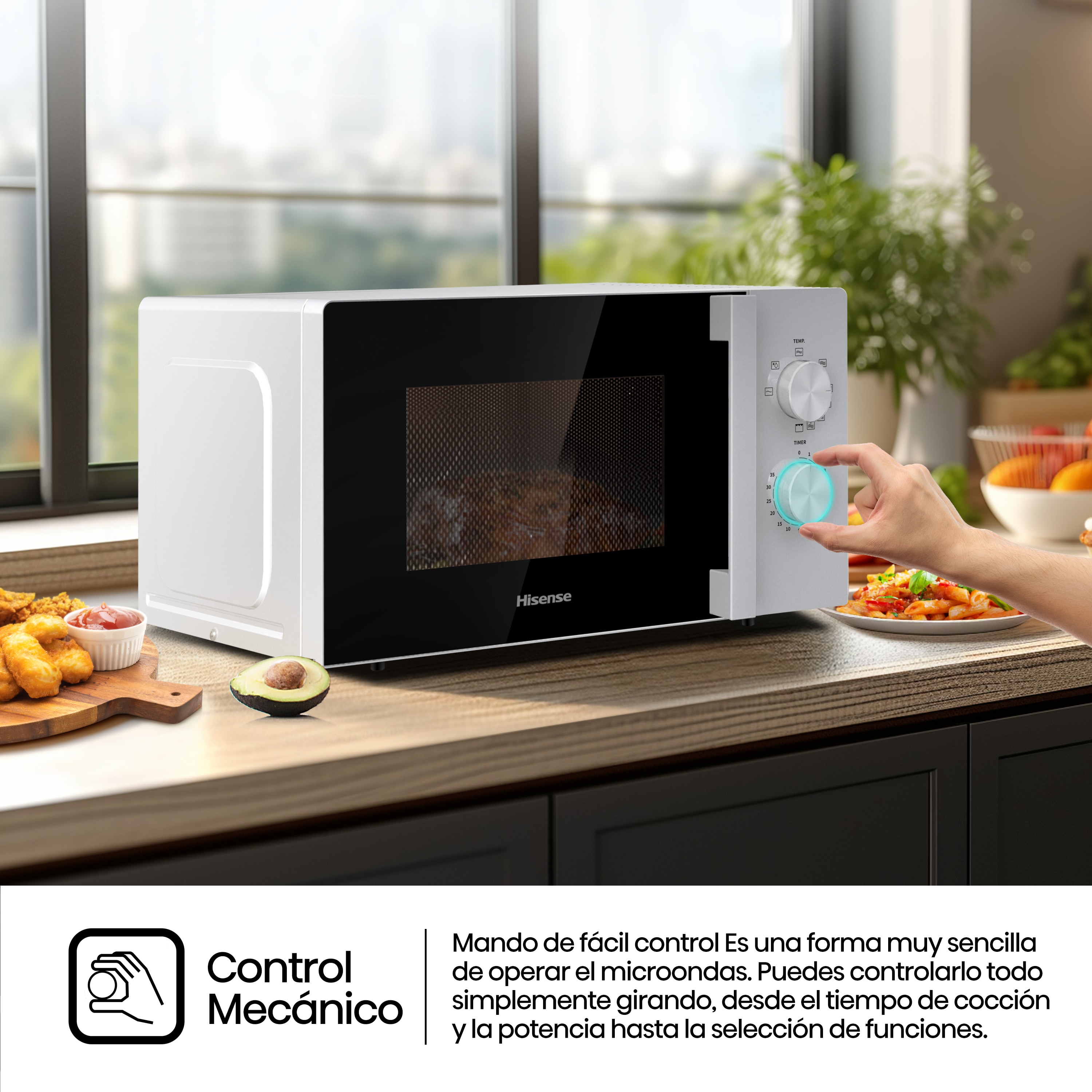 Microondas Hisense con capacidad de 20 litros y con grill - H20MOWP1HG Blanco-13