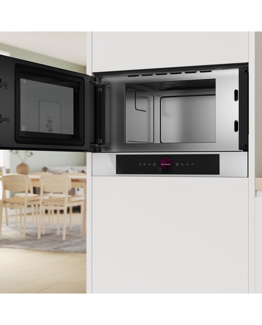 Micro-ondas Encastrável Bosch Serie 8 BFL7221B1 de 21 Litros - Preto Branco-4