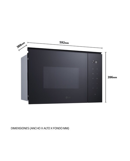 Micro-ondas Encastrável com Grill LG MGBZ2593F de 25 Litros - Preto Vidro preto-9