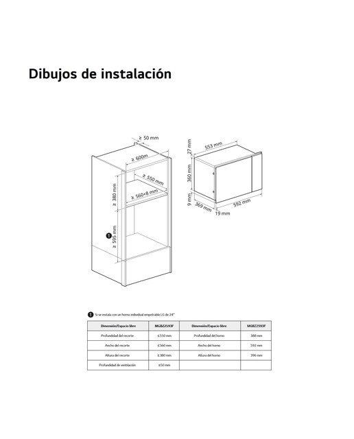 Micro-ondas Encastrável com Grill LG MGBZ2593F de 25 Litros - Preto Vidro preto-12