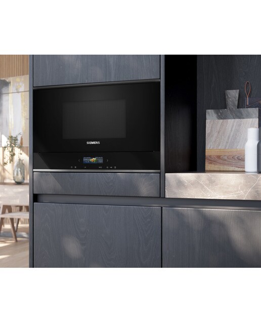Micro-ondas com Grill Encastrável Siemens iQ700 BE732L1B1 de 21 Litros - Preto Preto-6