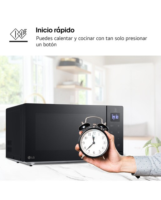 Microondas LG 30 litros, grill, 900 w - MH7032JAS Negro-5