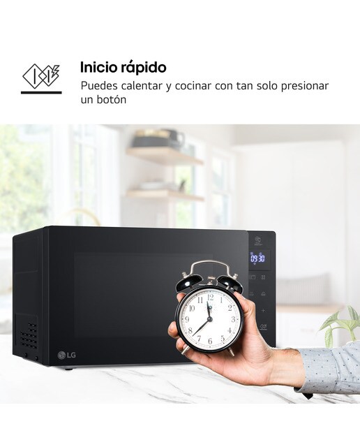 Microondas LG 20 litros, grill, 700 w- MH6032GAS Negro-5