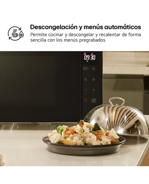 Microondas LG 20 litros, grill, 700 w- MH6032GAS Negro-7