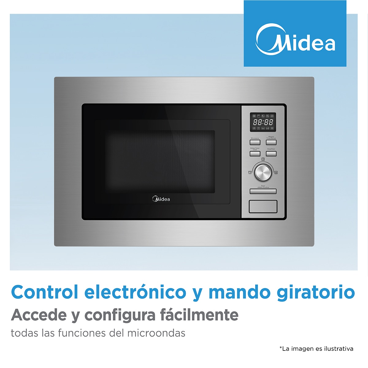 Micro-ondas com Grill Encastrável Midea MBMAG720A-X de 17 Litros - Inox Inox-8