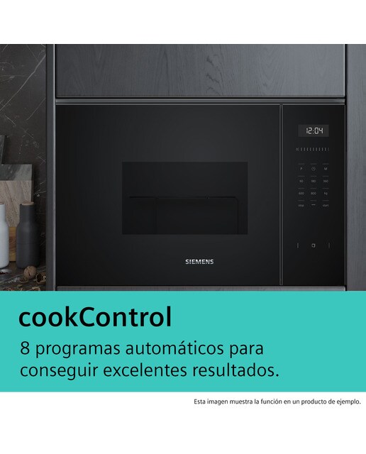 Micro-ondas com Grill Encastrável Siemens iQ500 BE555LMB1 de 25 Litros - Preto Vidro preto-4