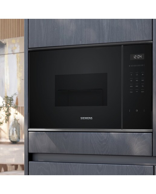 Micro-ondas com Grill Encastrável Siemens iQ500 BE555LMB1 de 25 Litros - Preto Vidro preto-5
