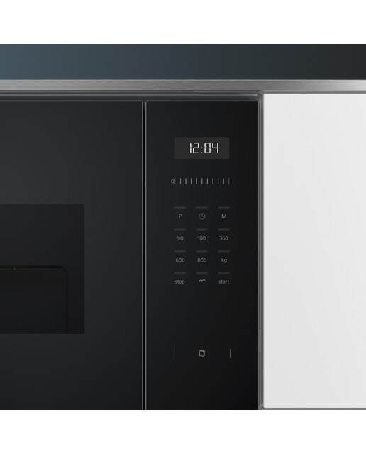 Micro-ondas com Grill Encastrável Siemens iQ300 BE623LMB3 Hidrolítico de 800 W e Capacidade de 20 Litros - Preto Vidro preto-3