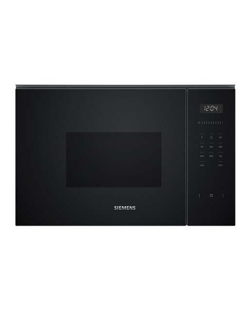 Micro-ondas com Grill Encastrável Siemens iQ300 BE623LMB3 Hidrolítico de 800 W e Capacidade de 20 Litros - Preto Vidro preto-1