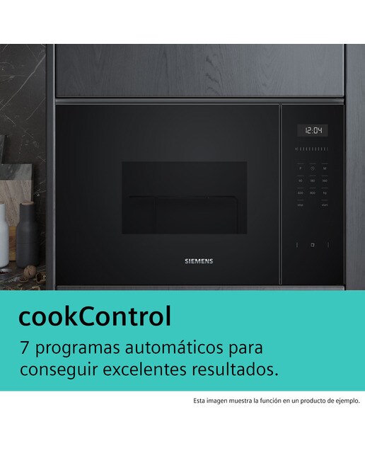 Micro-ondas com Grill Encastrável Siemens iQ300 BE623LMB3 Hidrolítico de 800 W e Capacidade de 20 Litros - Preto Vidro preto-4