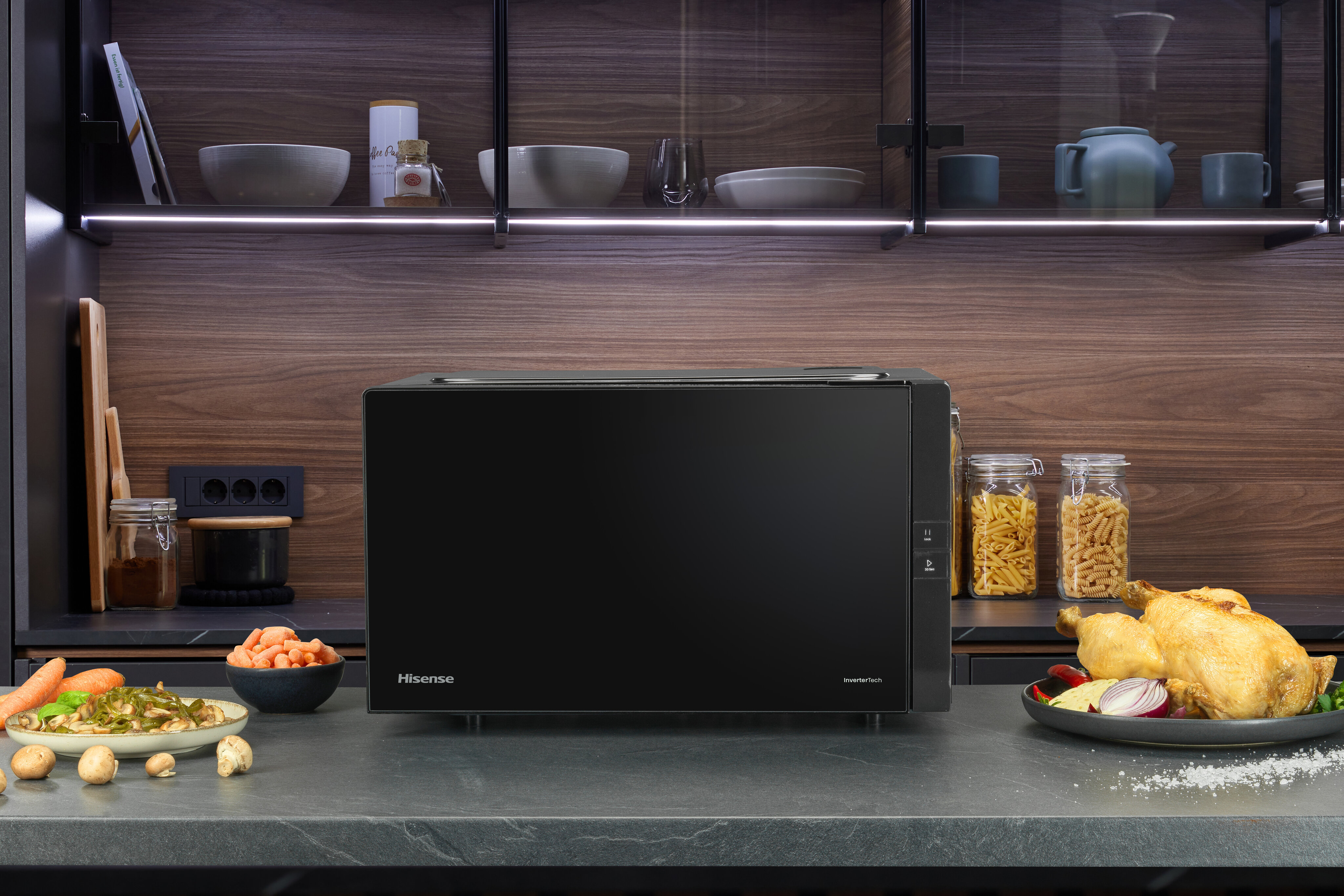 Microondas Hisense 25 litros y grill - H25MOBS4HGI - Negro Negro-3