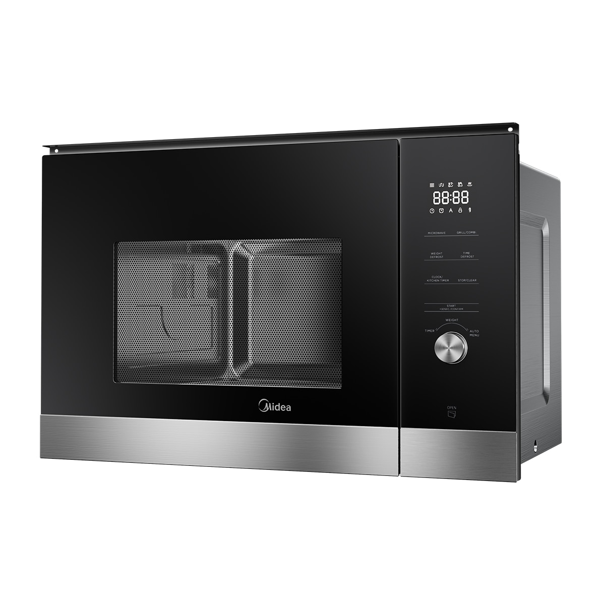 Micro-ondas com Grill Encastrável Midea MBMTG925E-X Inverter e de 25 Litros - Inox e Vidro Preto Vidro preto-11