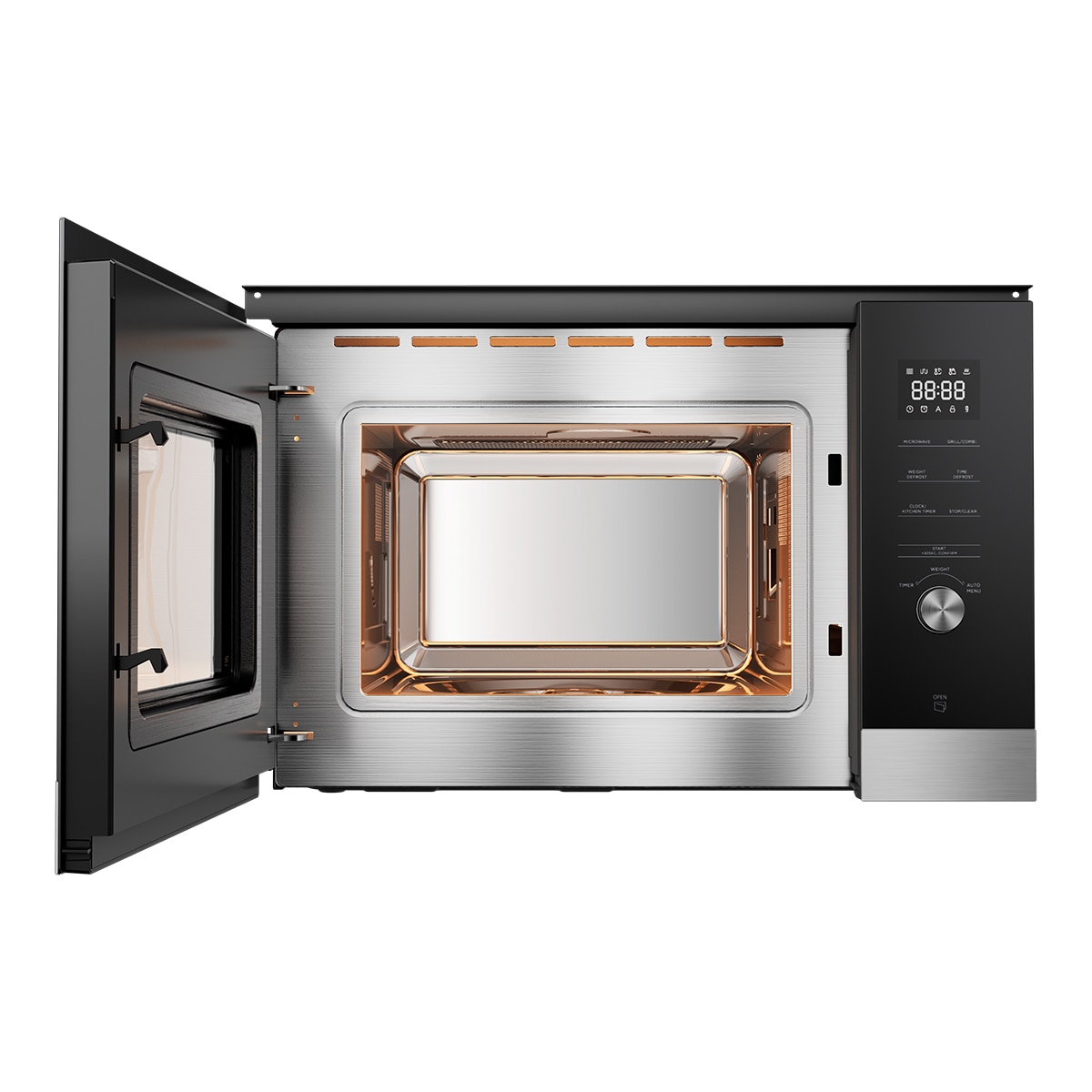 Micro-ondas com Grill Encastrável Midea MBMTG925E-X Inverter e de 25 Litros - Inox e Vidro Preto Vidro preto-13