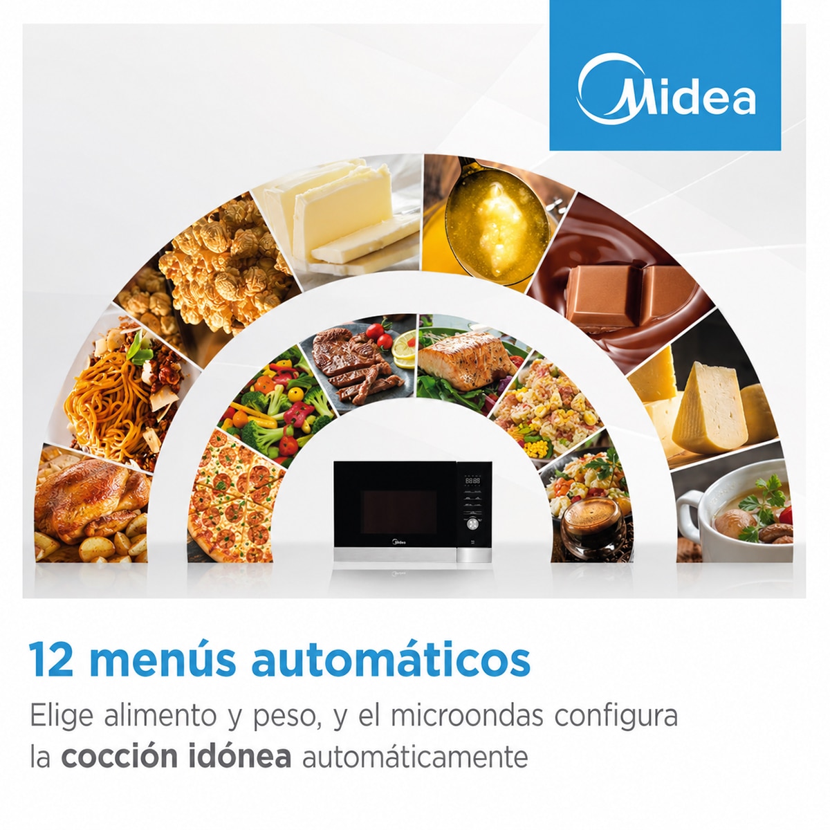 Micro-ondas com Grill Encastrável Midea MBMTG925E-X Inverter e de 25 Litros - Inox e Vidro Preto Branco-5