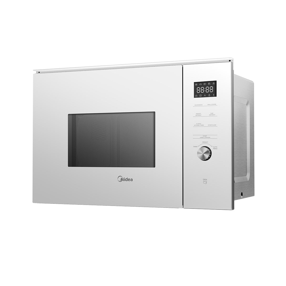 Micro-ondas com Grill Encastrável Midea MBMTG925E-X Inverter e de 25 Litros - Inox e Vidro Preto Branco-15