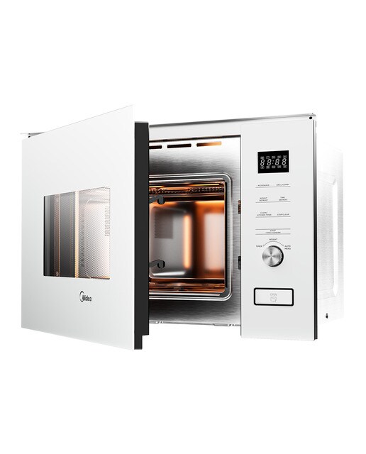 Micro-ondas com Grill Encastrável Midea MBMTG820H-X de 20 Litros - Inox e Vidro Preto Branco-5