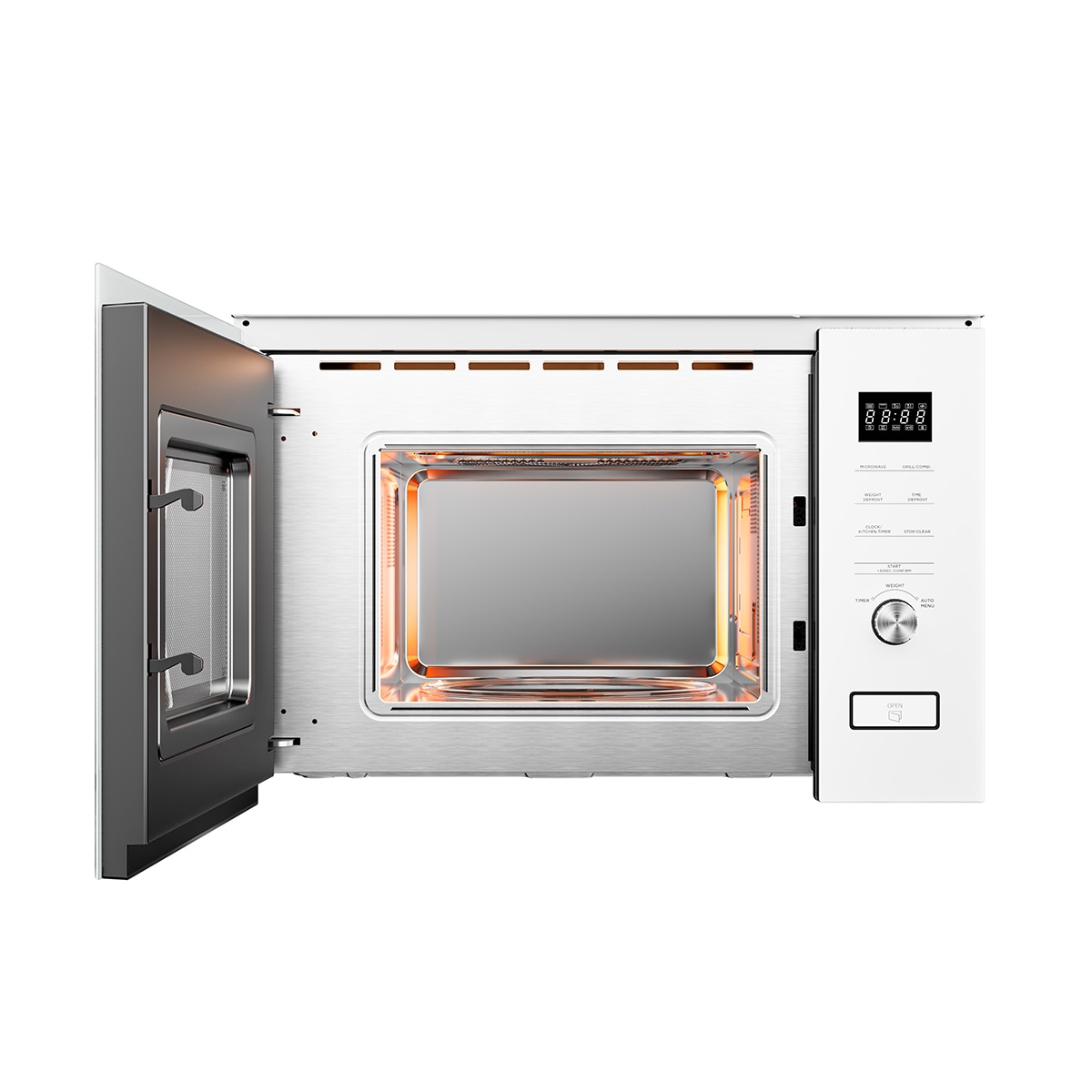 Micro-ondas com Grill Encastrável Midea MBMTG820H-X de 20 Litros - Inox e Vidro Preto Branco-13