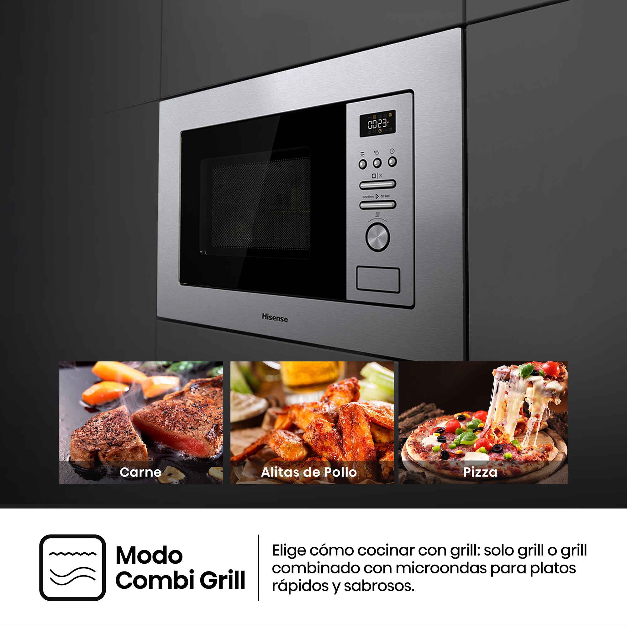 Microondas integrable Hisense 20 litros y grill - BIM320G41X - Inox Inox-7