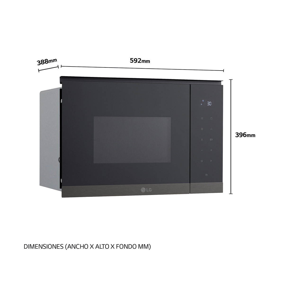 Microondas integrable LG de 25 litros y con grill - MG7Z2593 - Cristal negro Cristal negro-2