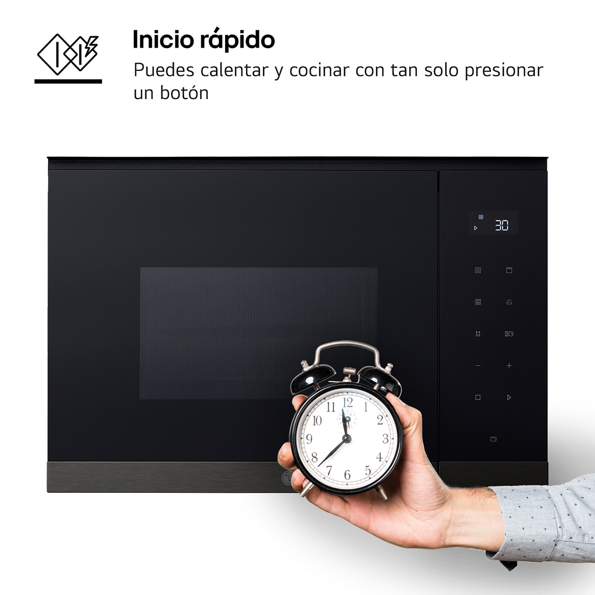 Microondas integrable LG de 25 litros y con grill - MG7Z2593 - Cristal negro Cristal negro-4