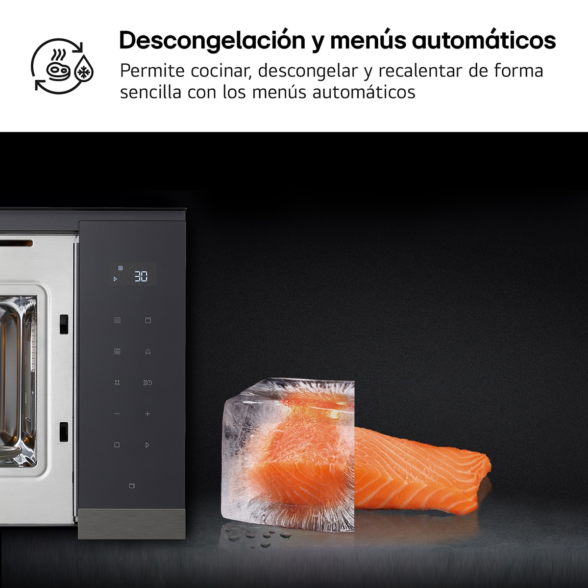 Microondas integrable LG de 25 litros y con grill - MG7Z2593 - Cristal negro Cristal negro-5