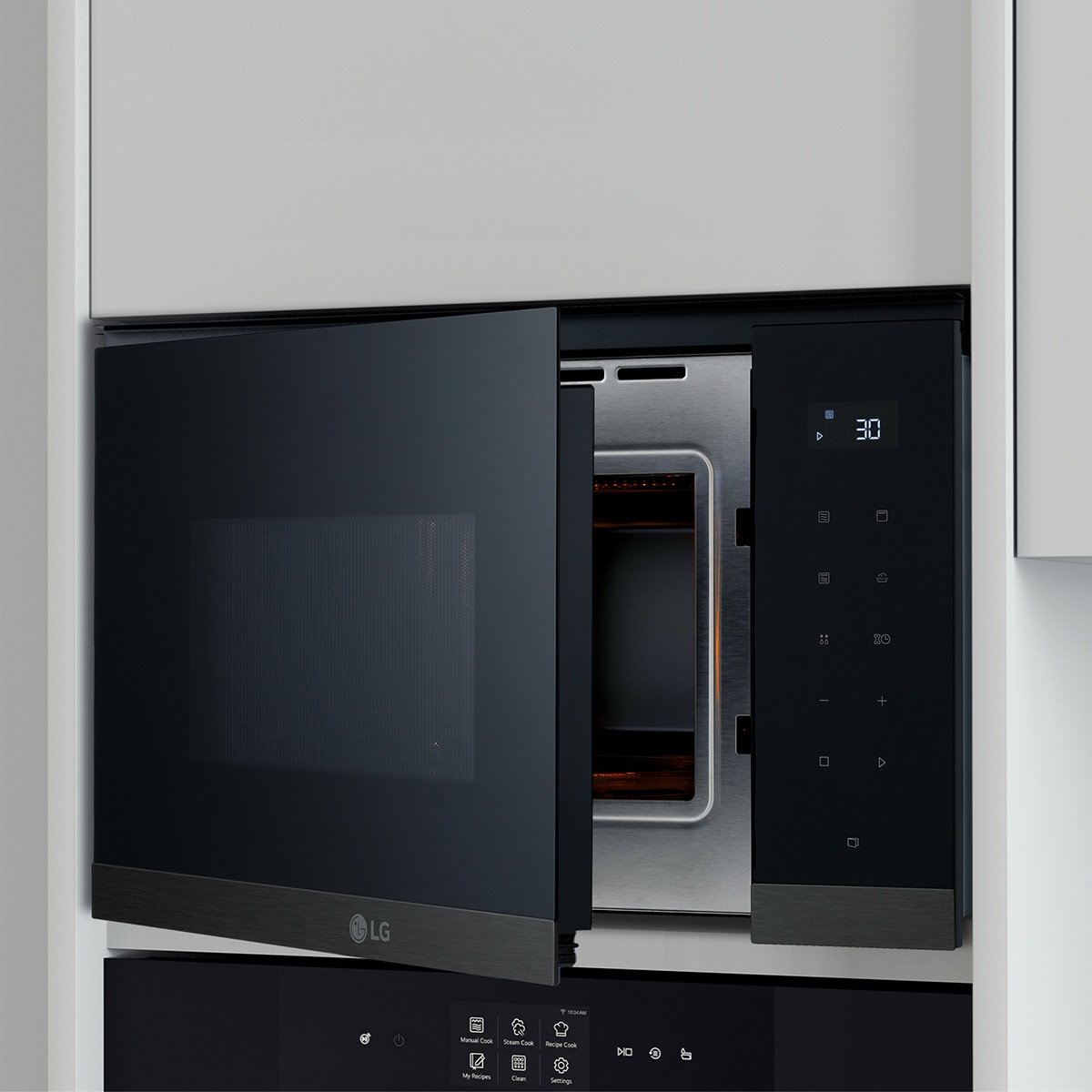Microondas integrable LG de 25 litros y con grill - MG7Z2593 - Cristal negro Cristal negro-10