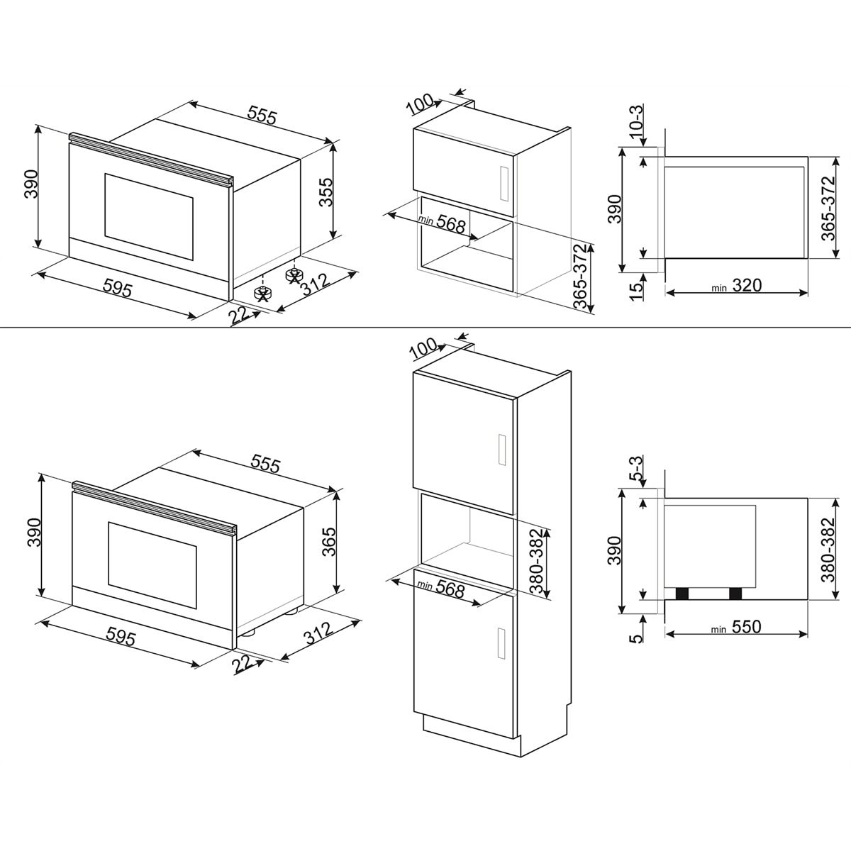 Microondas Smeg 22 litros y grill - MP822NAO Antracita-2