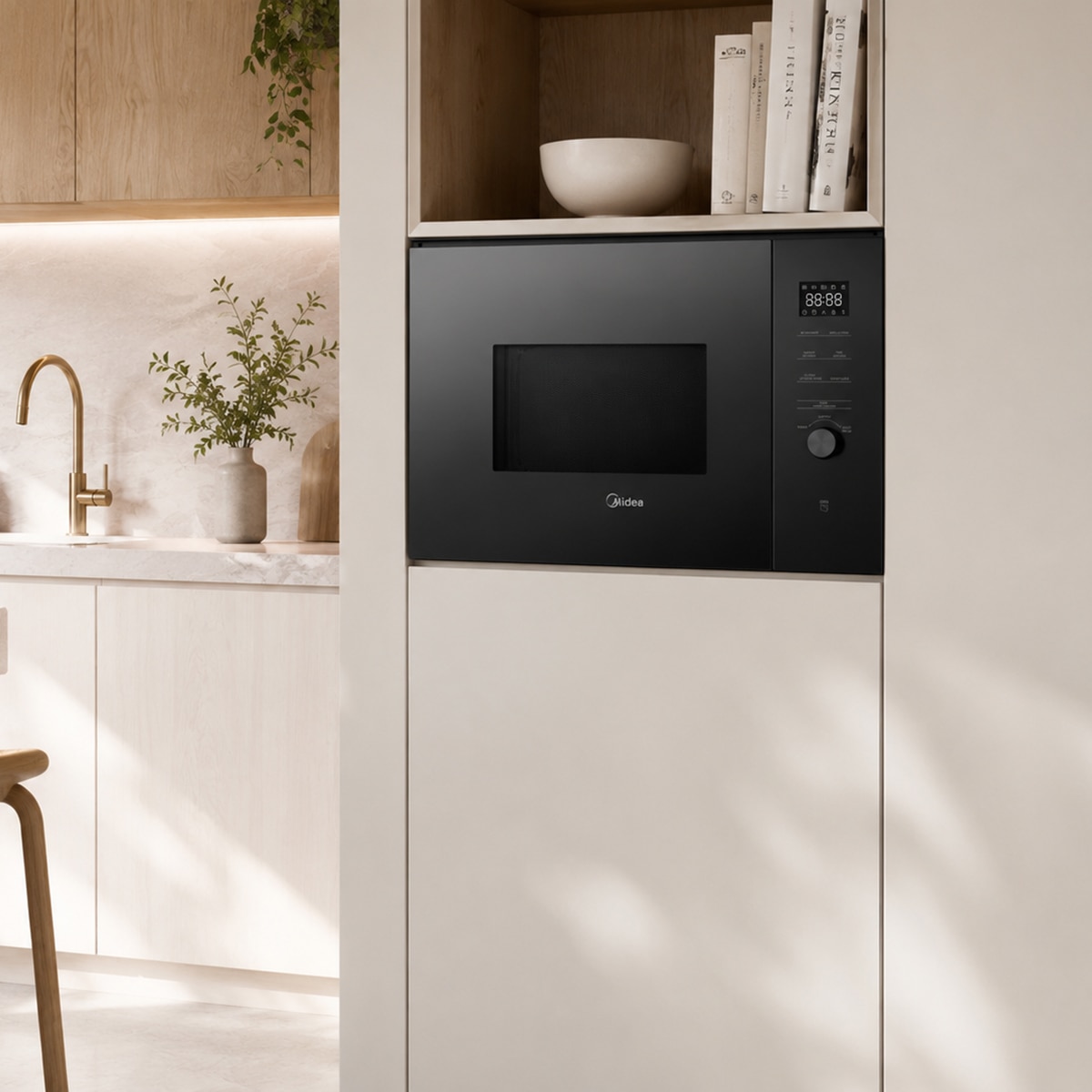 Micro-ondas com Grill Encastrável Midea MBMTG925H-BK com Digital Inverter e de 25 Litros - Preto Preto-9
