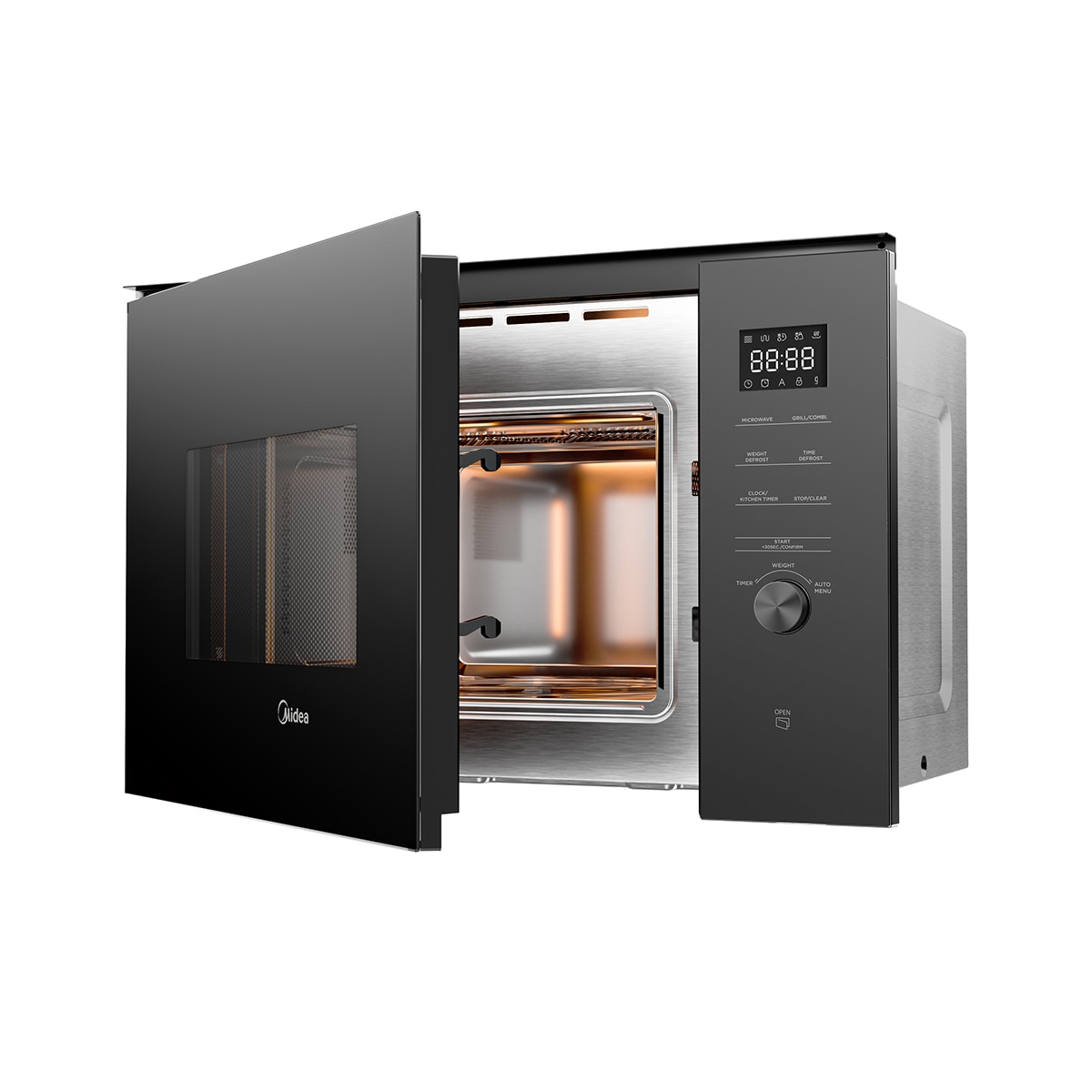 Micro-ondas com Grill Encastrável Midea MBMTG925H-BK com Digital Inverter e de 25 Litros - Preto Preto-12