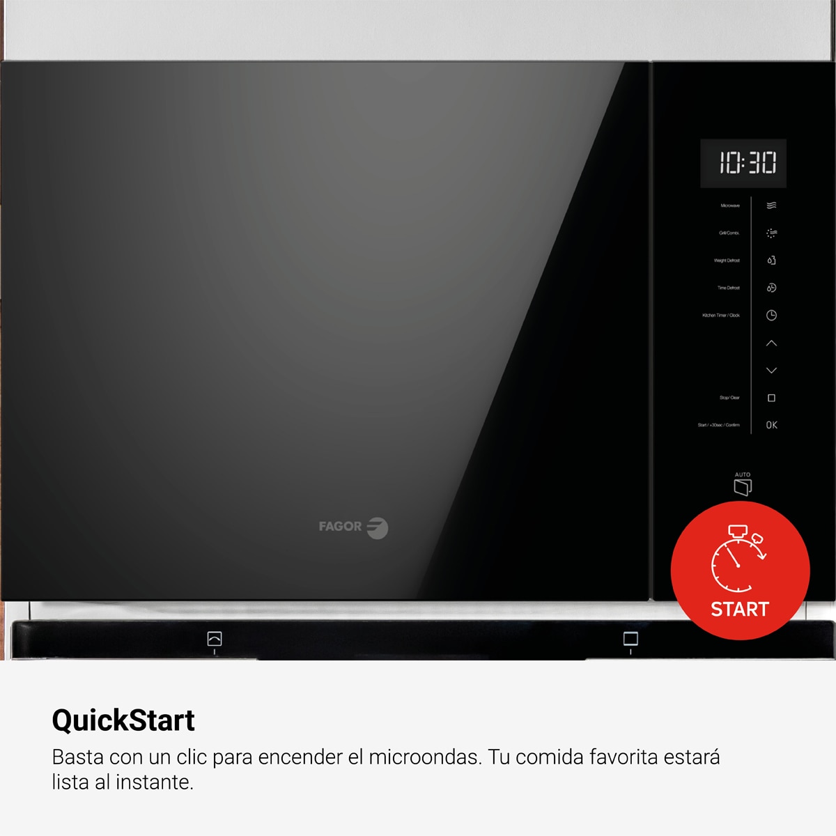 Micro-ondas com Grill Encastrável Fagor 4MWB-25MTCGN de 25 Litros - Preto Preto-5