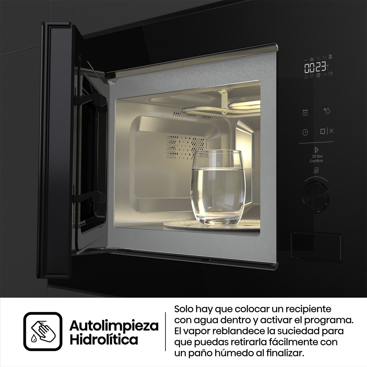 Microondas integrable Hisense 20 litros y grill - BIM320G52BG - Cristal negro Cristal negro-4