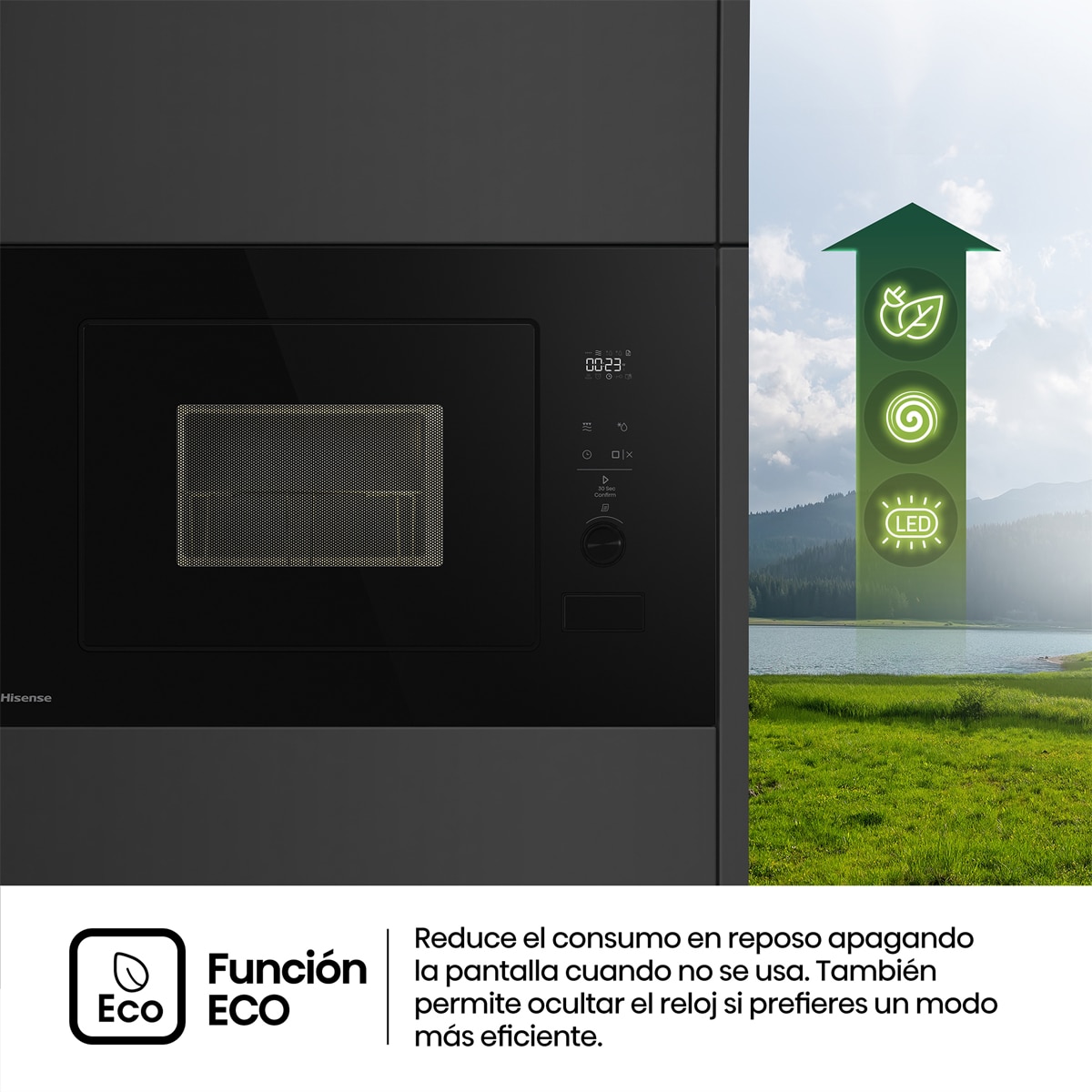 Microondas integrable Hisense 20 litros y grill - BIM320G52BG - Cristal negro Cristal negro-8