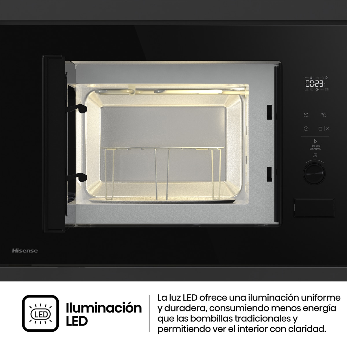 Microondas integrable Hisense 20 litros y grill - BIM320G52BG - Cristal negro Cristal negro-9