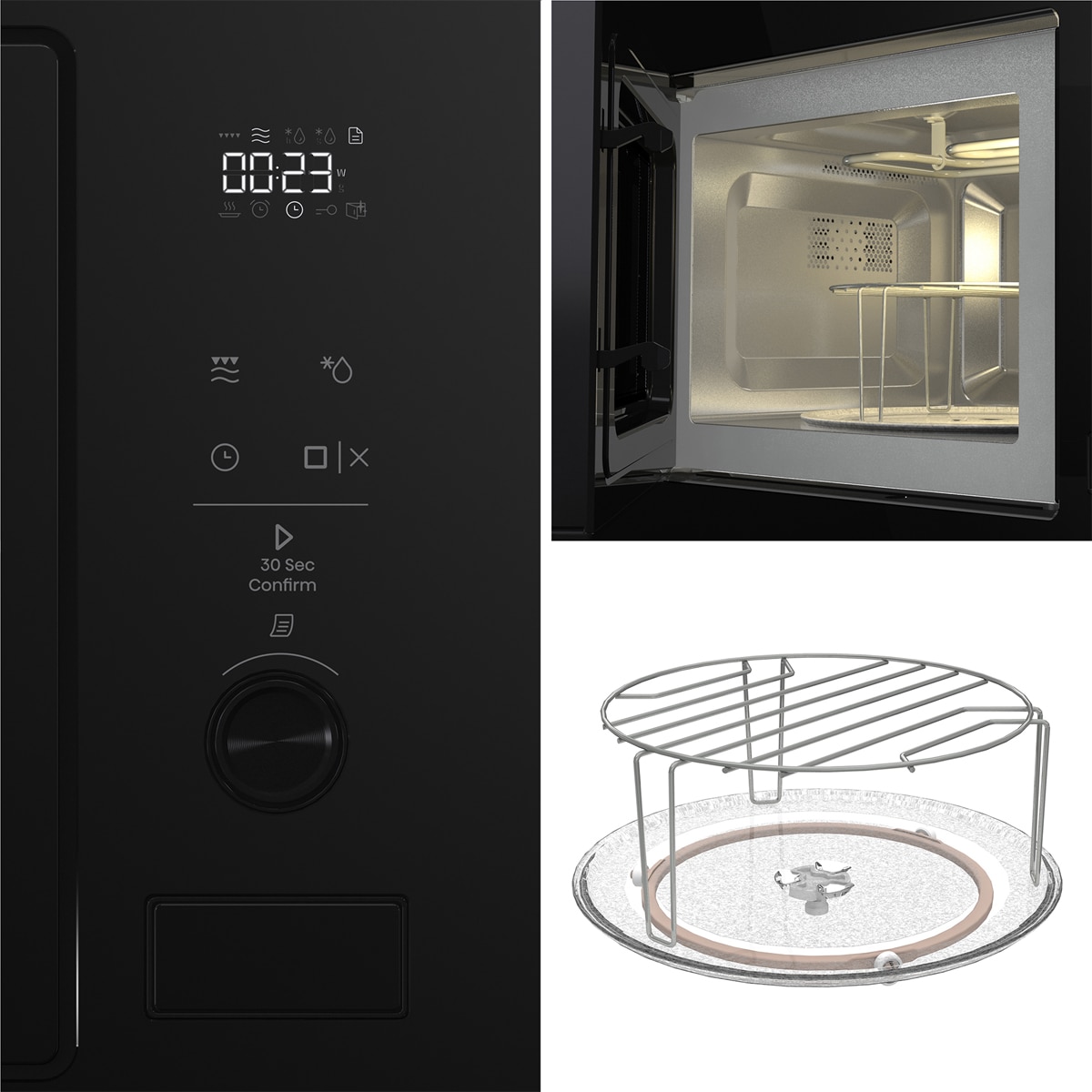 Microondas integrable Hisense 20 litros y grill - BIM320G52BG - Cristal negro Cristal negro-12