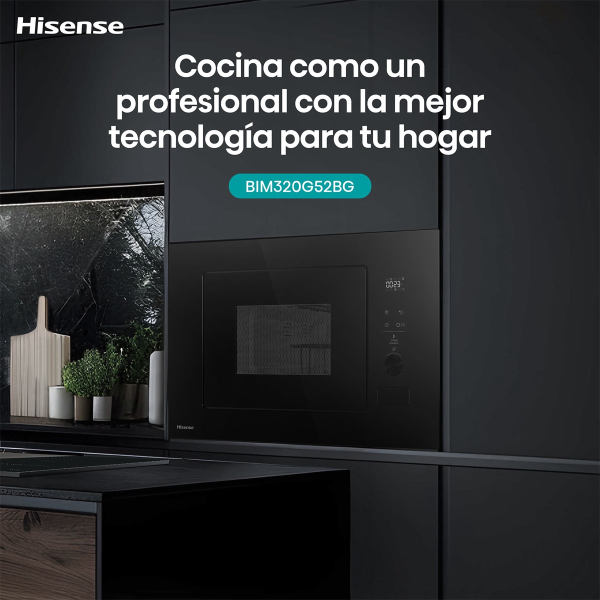 Microondas integrable Hisense 20 litros y grill - BIM320G52BG - Cristal negro Cristal negro-13