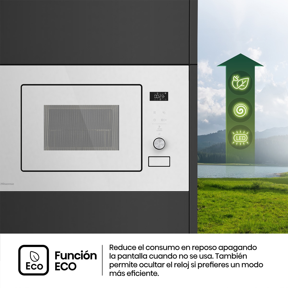 Microondas integrable Hisense 20 litros y grill - BIM320G52WG - Cristal blanco Cristal blanco-8