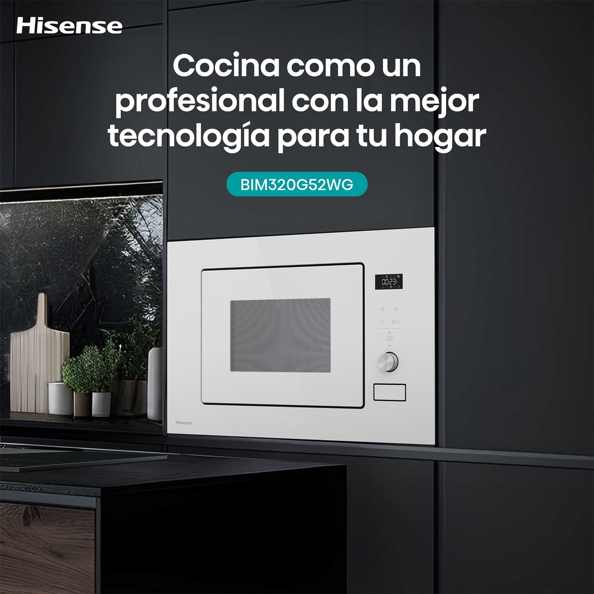 Microondas integrable Hisense 20 litros y grill - BIM320G52WG - Cristal blanco Cristal blanco-13