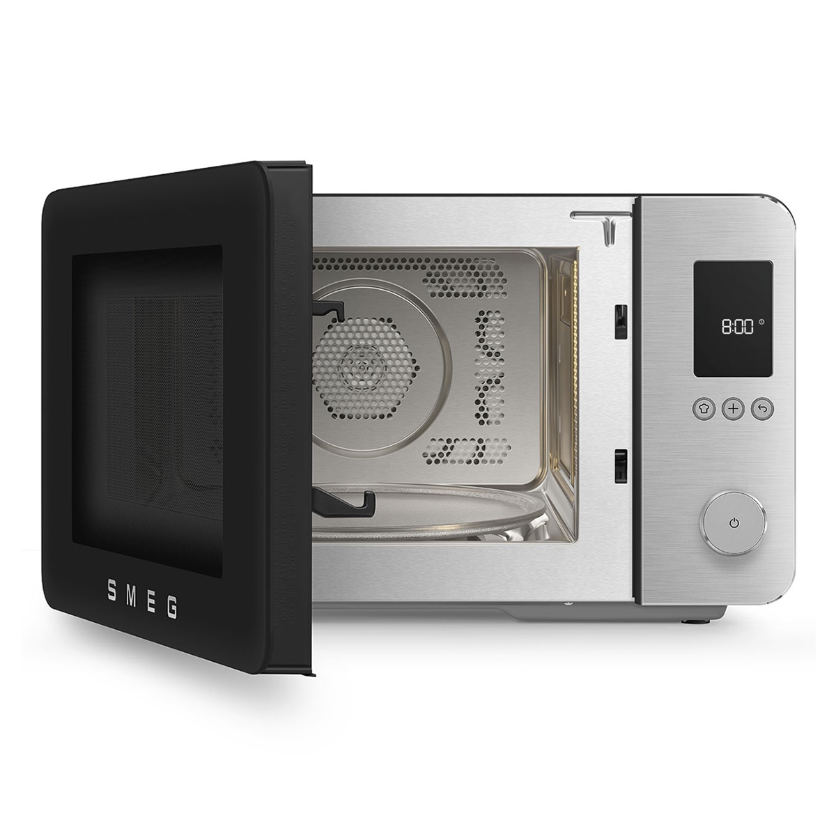 Microondas Smeg 27 litros, grill y 9 funciones negro mate - MOC02BLMEU Negro mate-2