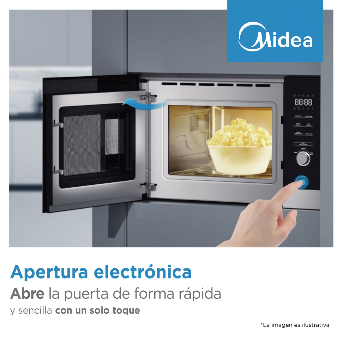Micro-ondas com Grill Encastrável Midea MEG38KBL, 25 Litros e Tecnologia Inverter Preto-8