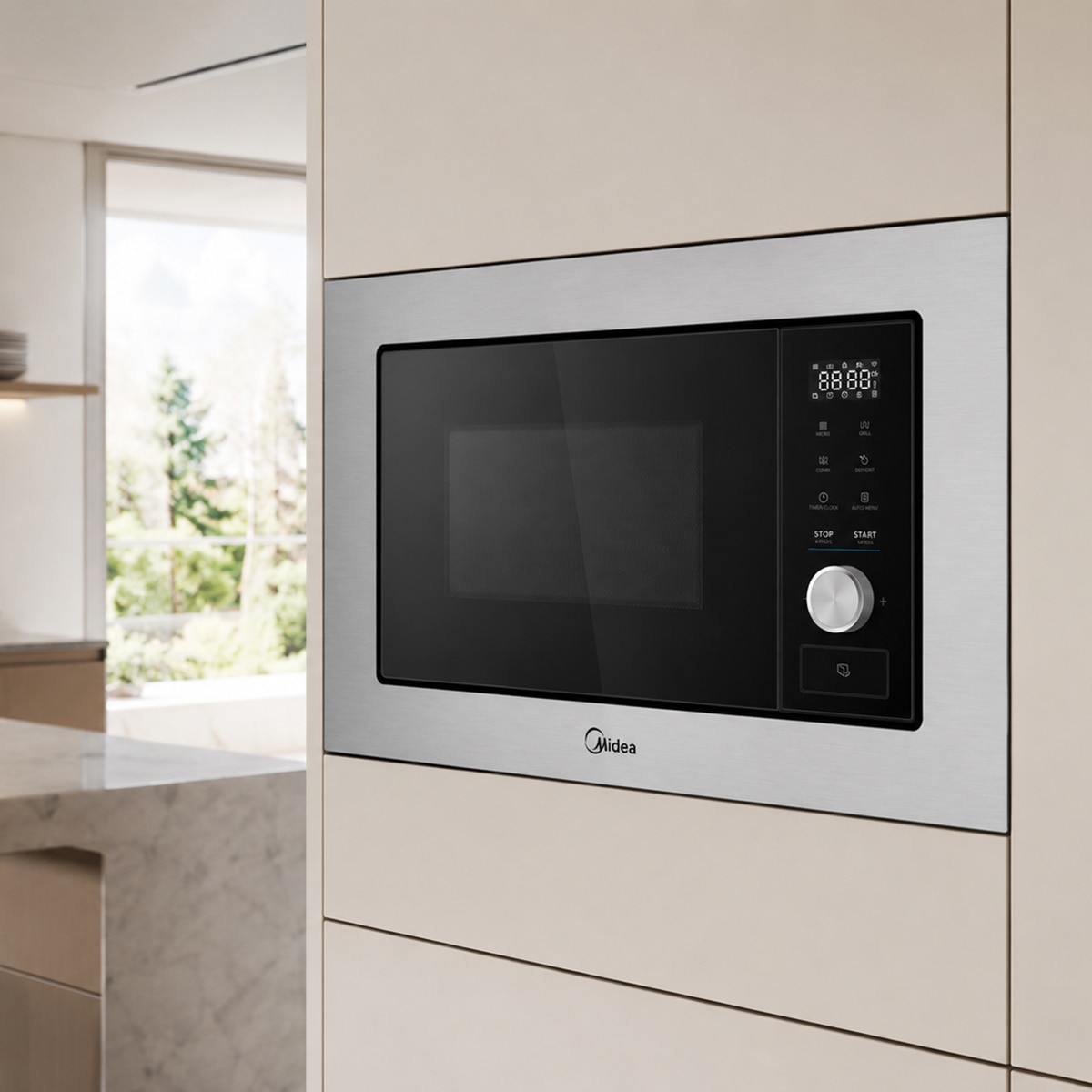 Micro-ondas com Grill Encastrável Midea MBO-TG20MASE(SS) de 20 Litros - Inox Inox-9